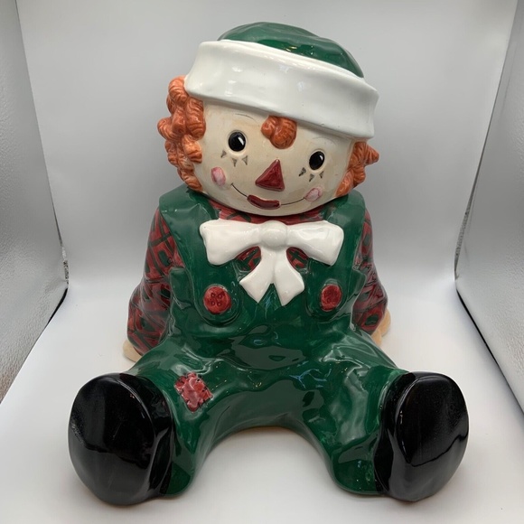 Vintage Raggedy Andy 1998 Sakura Snowden Friends Ceramic Cookie Jar - Picture 1 of 14